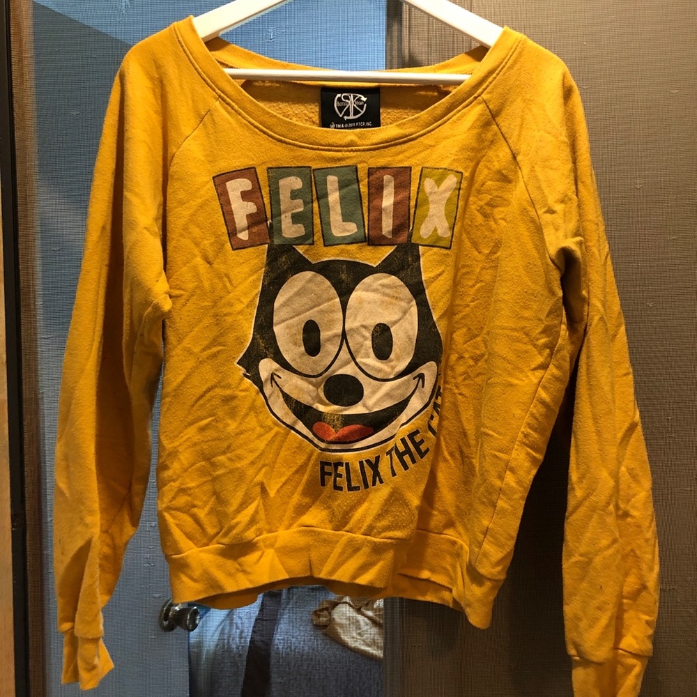 Mustard Felix The Cat Sweater